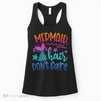Mermaid Hair Don't Care Matching Outfit funny ocean Women's Tank Top thumb 0
