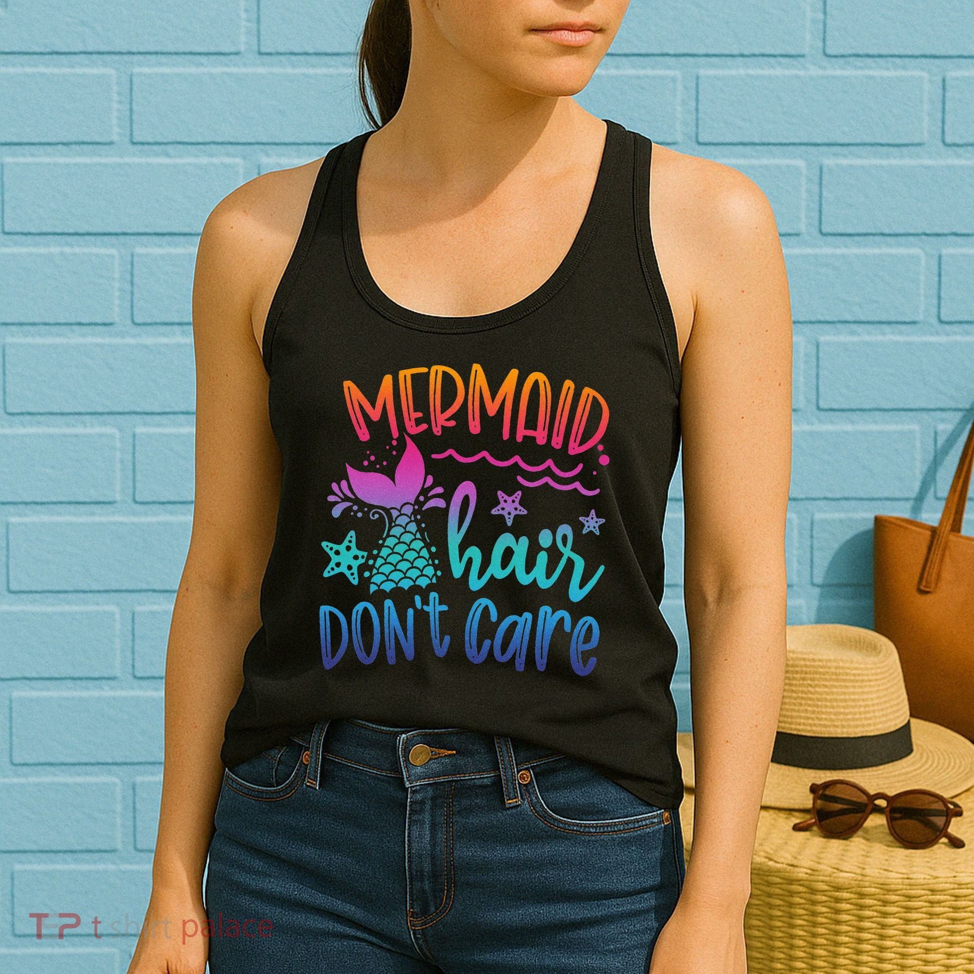 Mermaid Hair Don't Care Matching Outfit funny ocean Women's Tank Top
