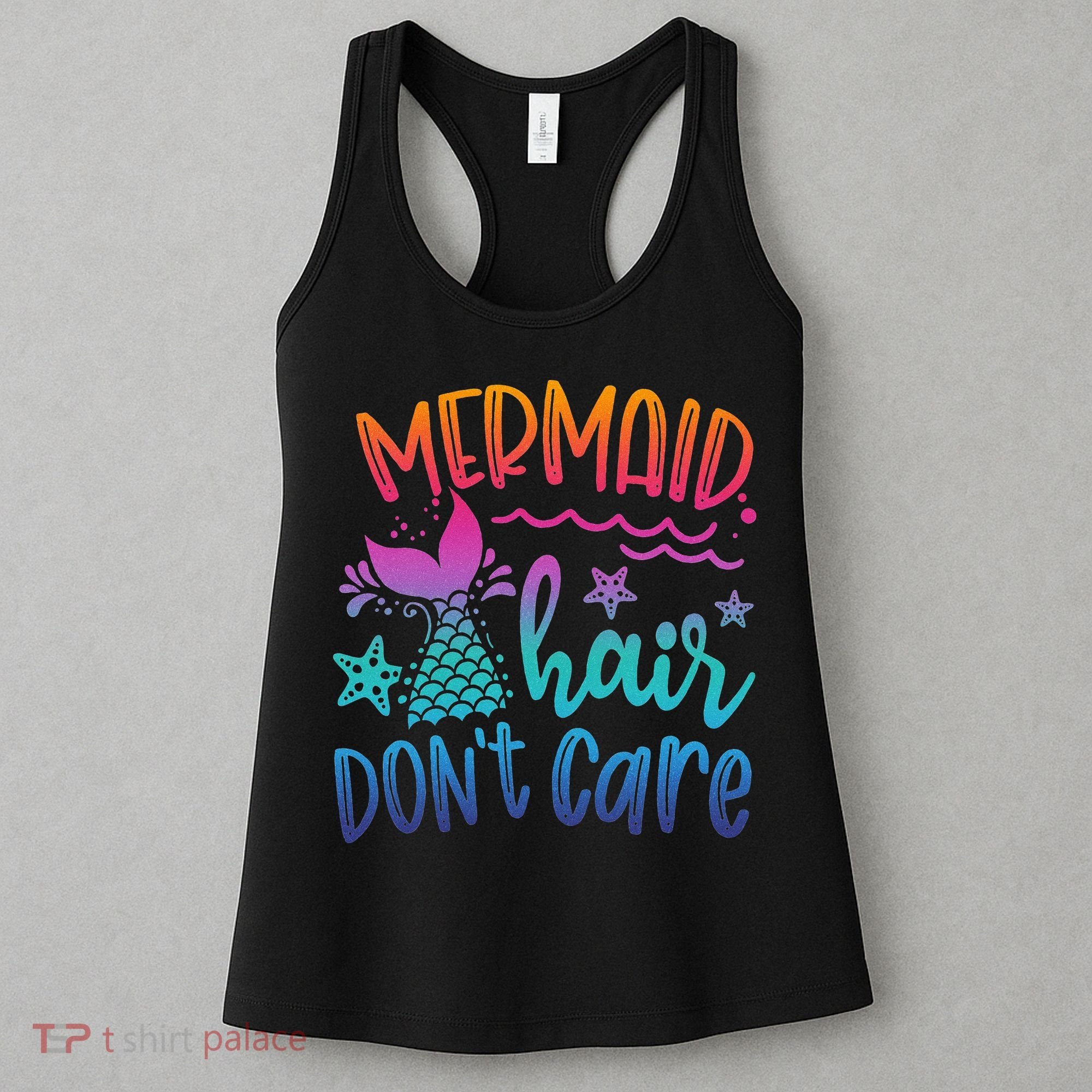 Mermaid Hair Don't Care Matching Outfit funny ocean Women's Tank Top