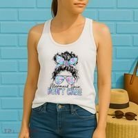 Mermaid Hair Don't Care Messy Bun Sunglasses Birthday Women's Tank Top thumb 2