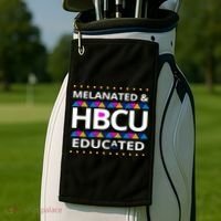 Melanated HBCU Educated Golf Towel thumb 2