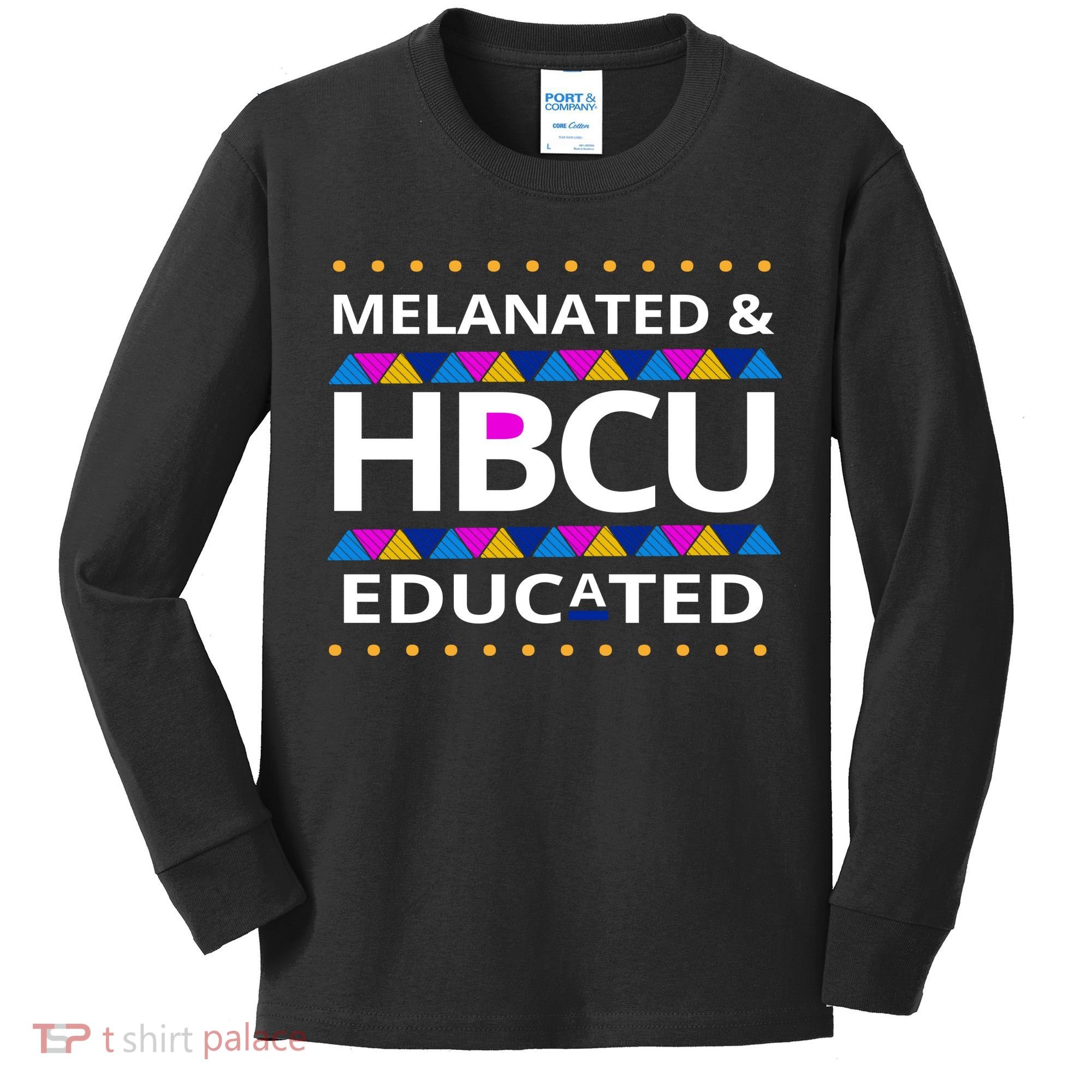 Melanated HBCU Educated Kids Long Sleeve Shirt
