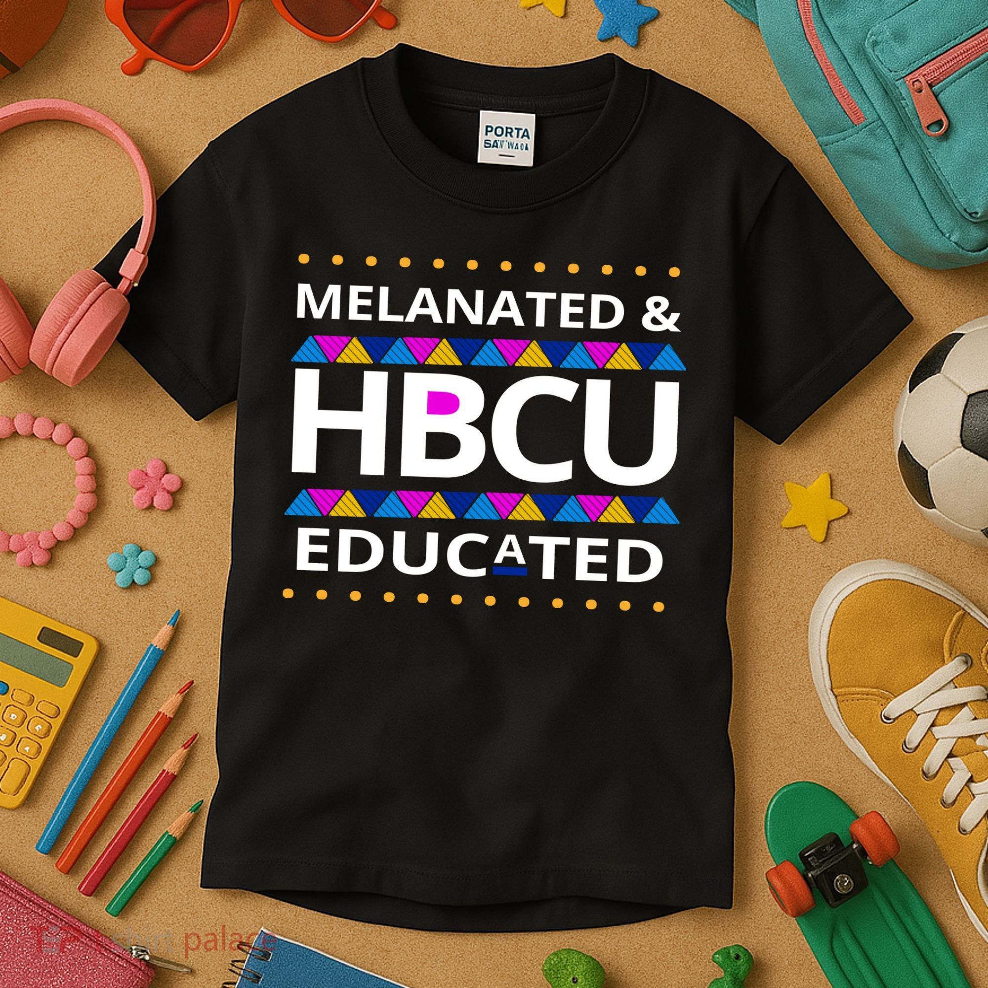 Melanated HBCU Educated Kids T-Shirt
