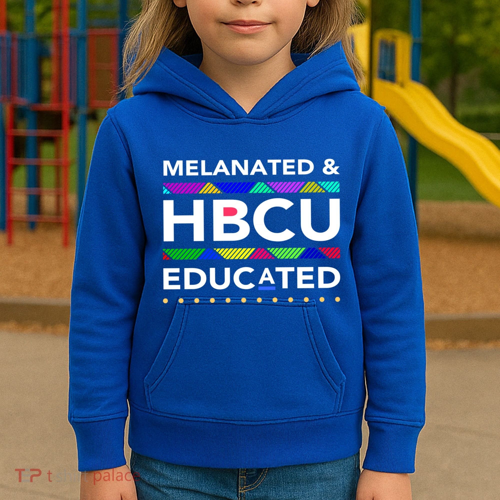 Melanated Hbcu Educated (Historically Black Colleges Unis) Gift Kids Hoodie