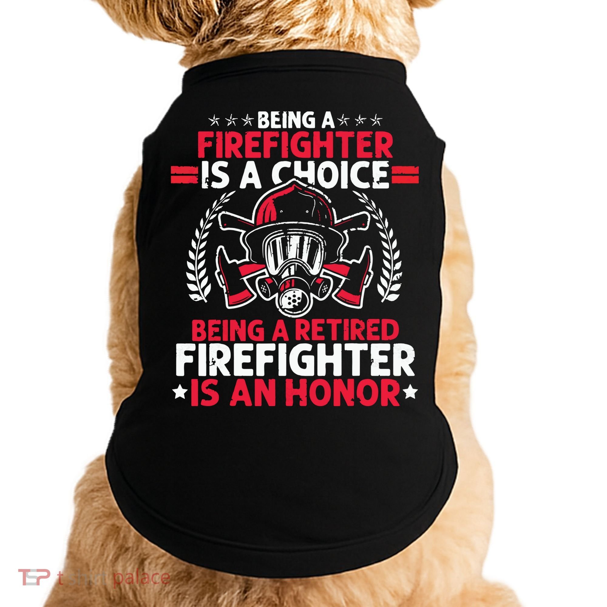 Men Heroic Fireman Gift Idea Retired Firefighter Doggie Tank