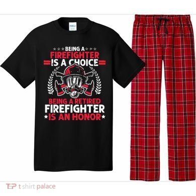 Men Heroic Fireman Gift Idea Retired Firefighter Pajama Set