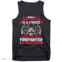 Men Heroic Fireman Gift Idea Retired Firefighter Tank Top thumb 0