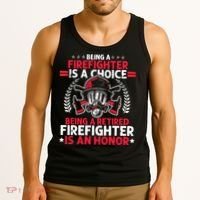 Men Heroic Fireman Gift Idea Retired Firefighter Tank Top thumb 3