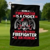 Men Heroic Fireman Gift Idea Retired Firefighter Golf Towel thumb 1