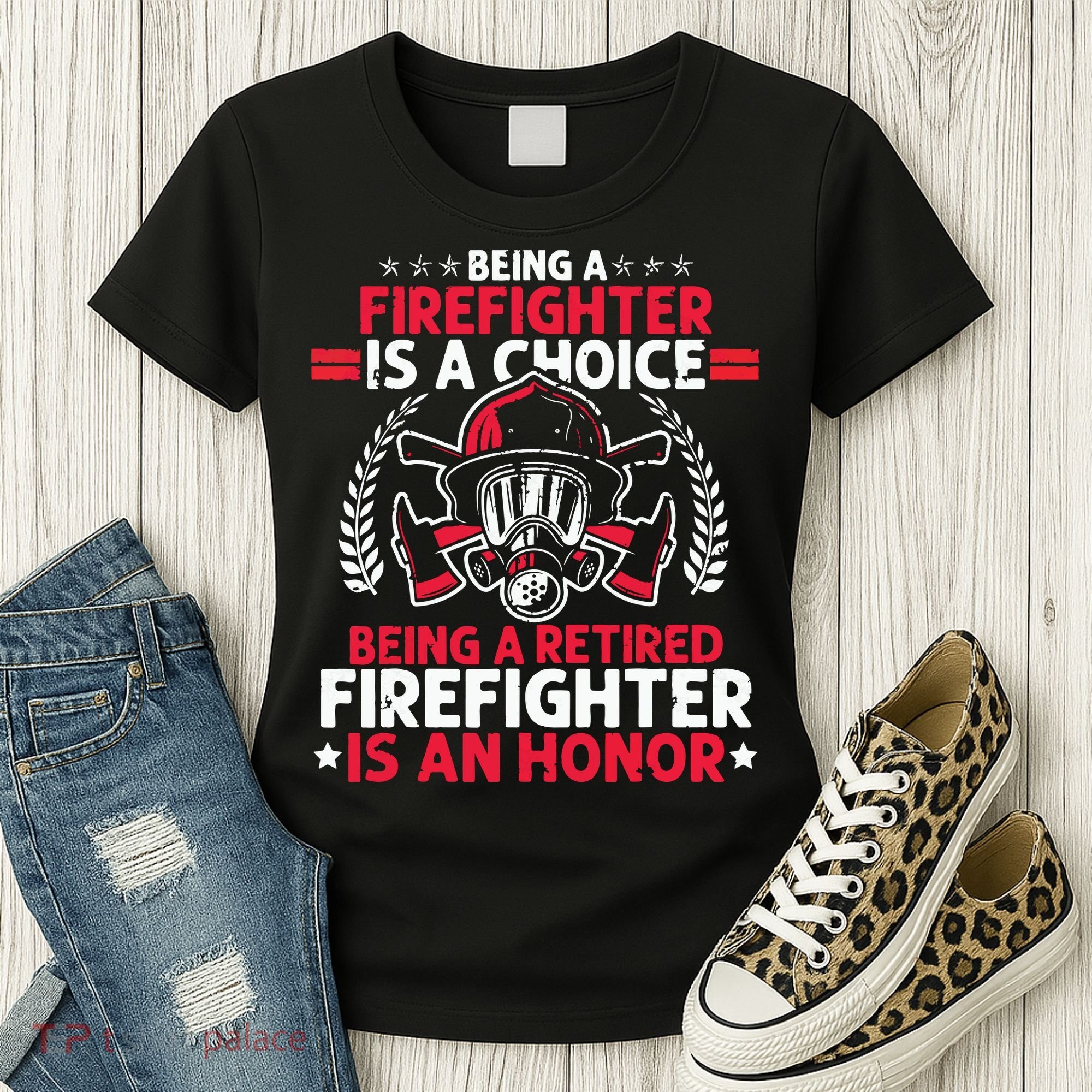 Men Heroic Fireman Gift Idea Retired Firefighter Women's T-Shirt