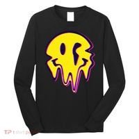 Melting Happy Face Smiley Trippy Acid Long Sleeve Shirt thumb 0