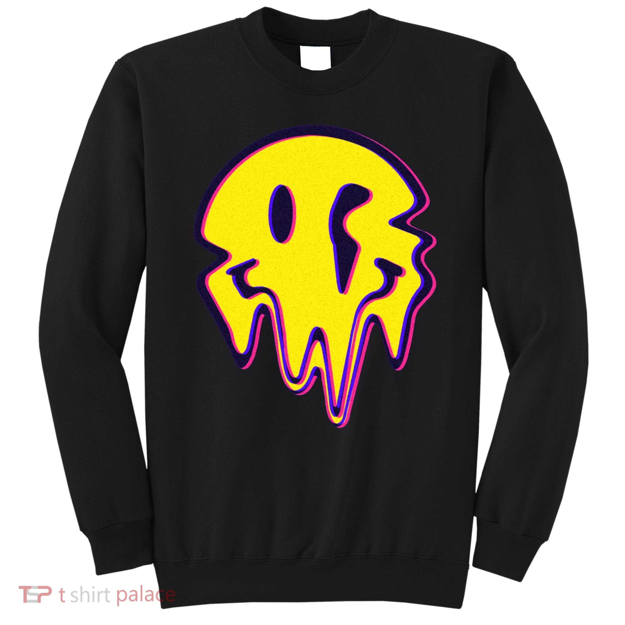 Melting Happy Face Smiley Trippy Acid Sweatshirt