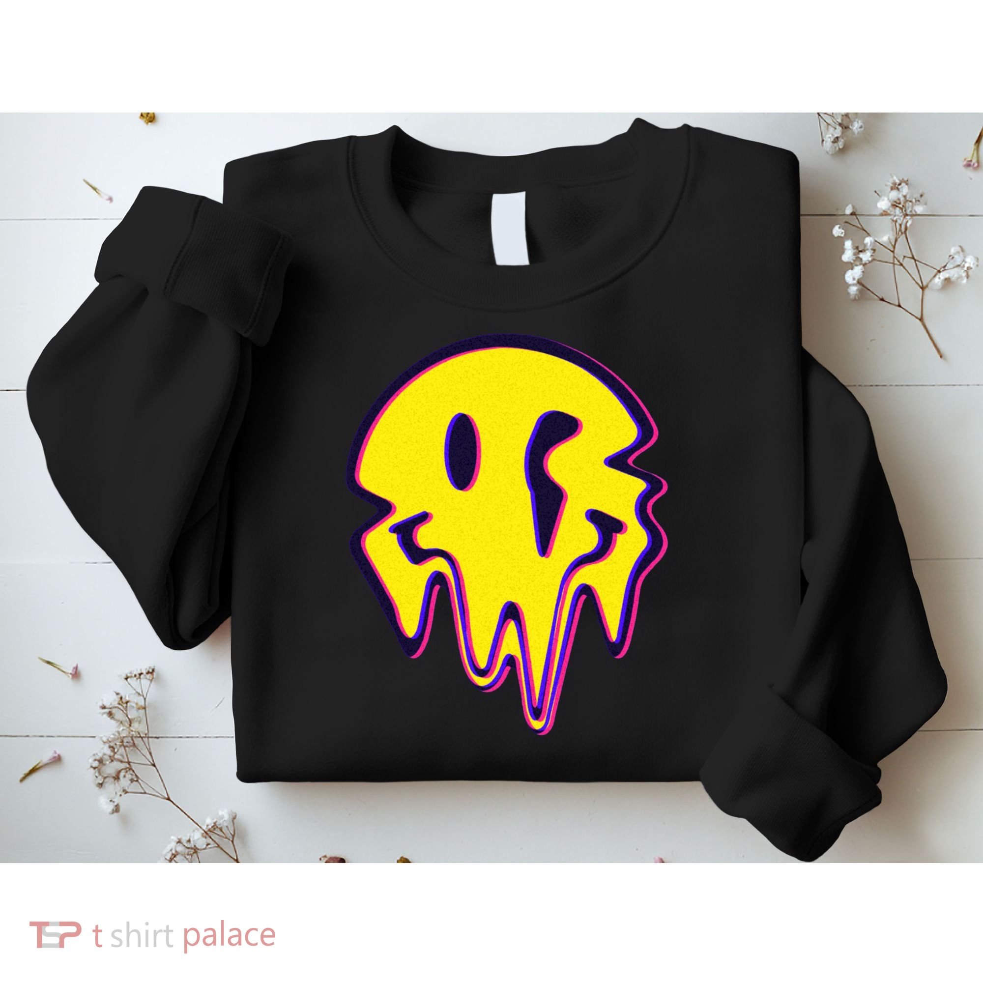 Melting Happy Face Smiley Trippy Acid Sweatshirt