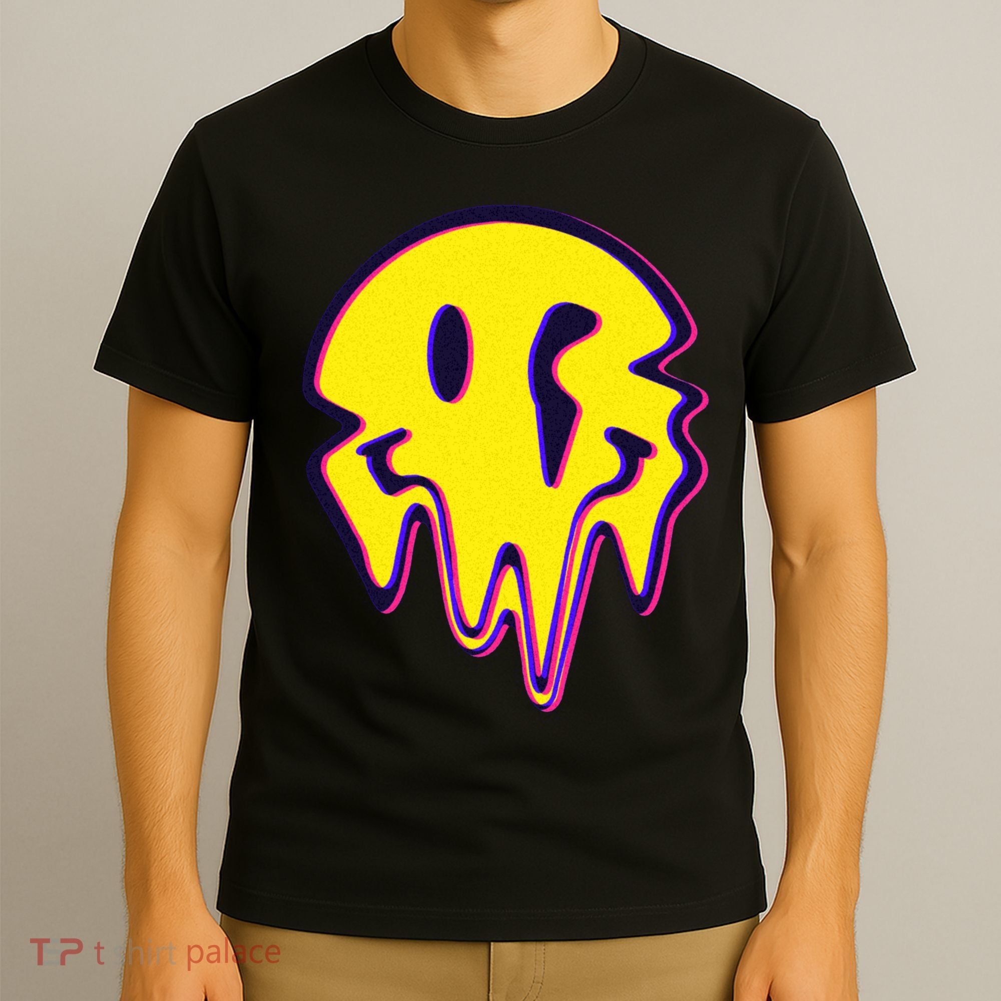 Melting Happy Face Smiley Trippy Acid T-Shirt