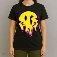 Melting Happy Face Smiley Trippy Acid T-Shirt thumb 4