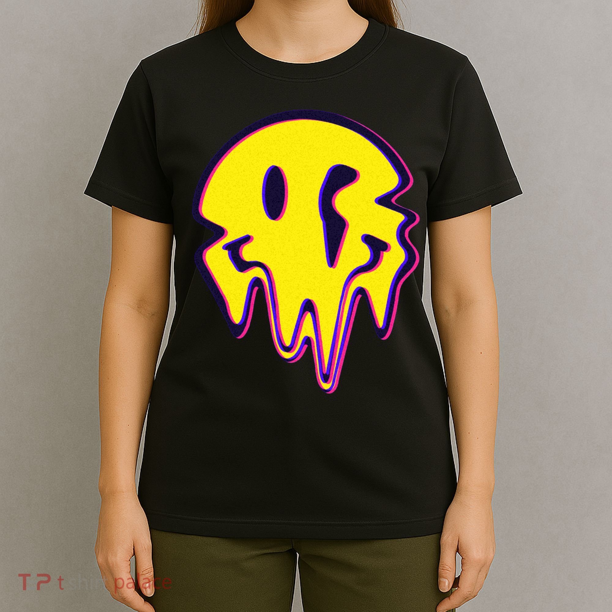 Melting Happy Face Smiley Trippy Acid T-Shirt