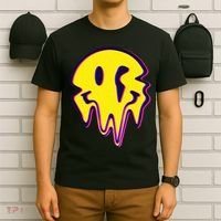 Melting Happy Face Smiley Trippy Acid T-Shirt thumb 6
