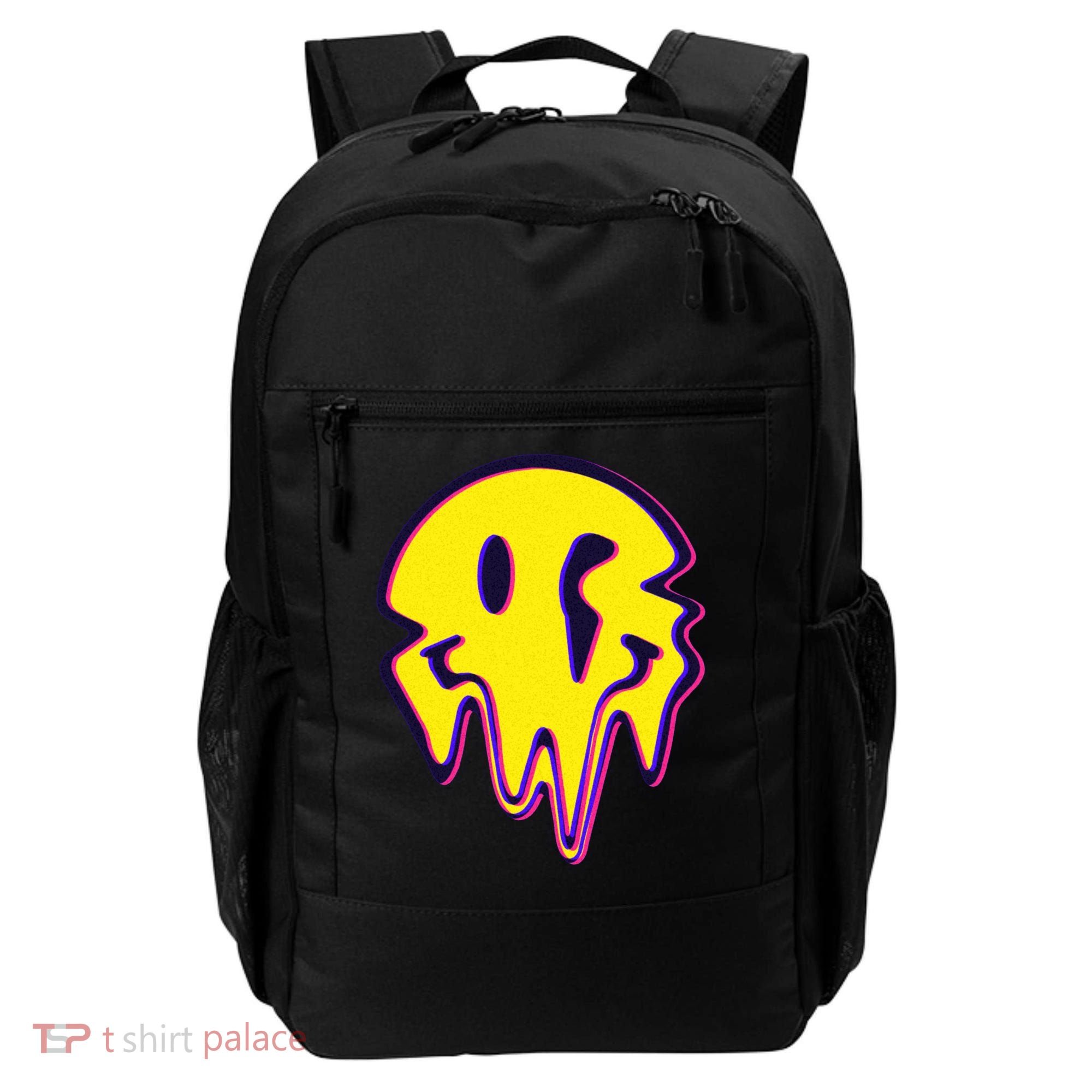 Melting Happy Face Smiley Trippy Acid Backpack
