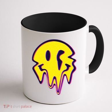 Melting Happy Face Smiley Trippy Acid Coffee Mug back