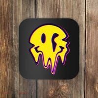 Melting Happy Face Smiley Trippy Acid Coaster thumb 0