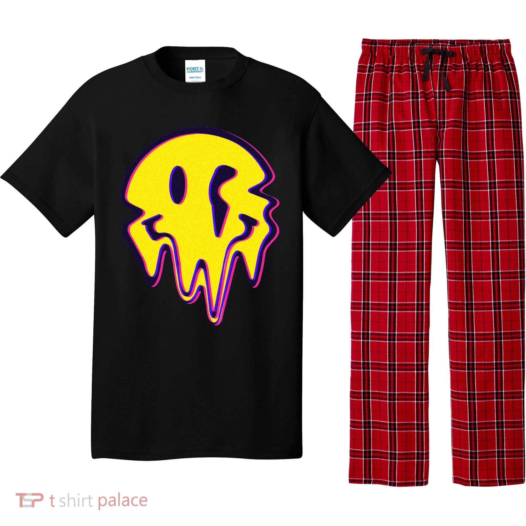 Melting Happy Face Smiley Trippy Acid Pajama Set