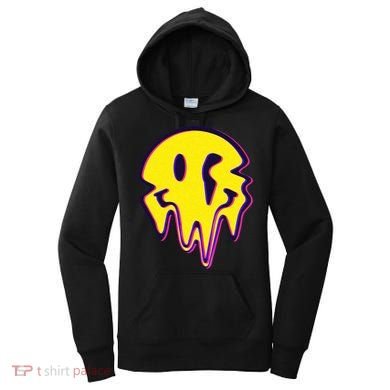 Melting Happy Face Smiley Trippy Acid Women's Hoodie