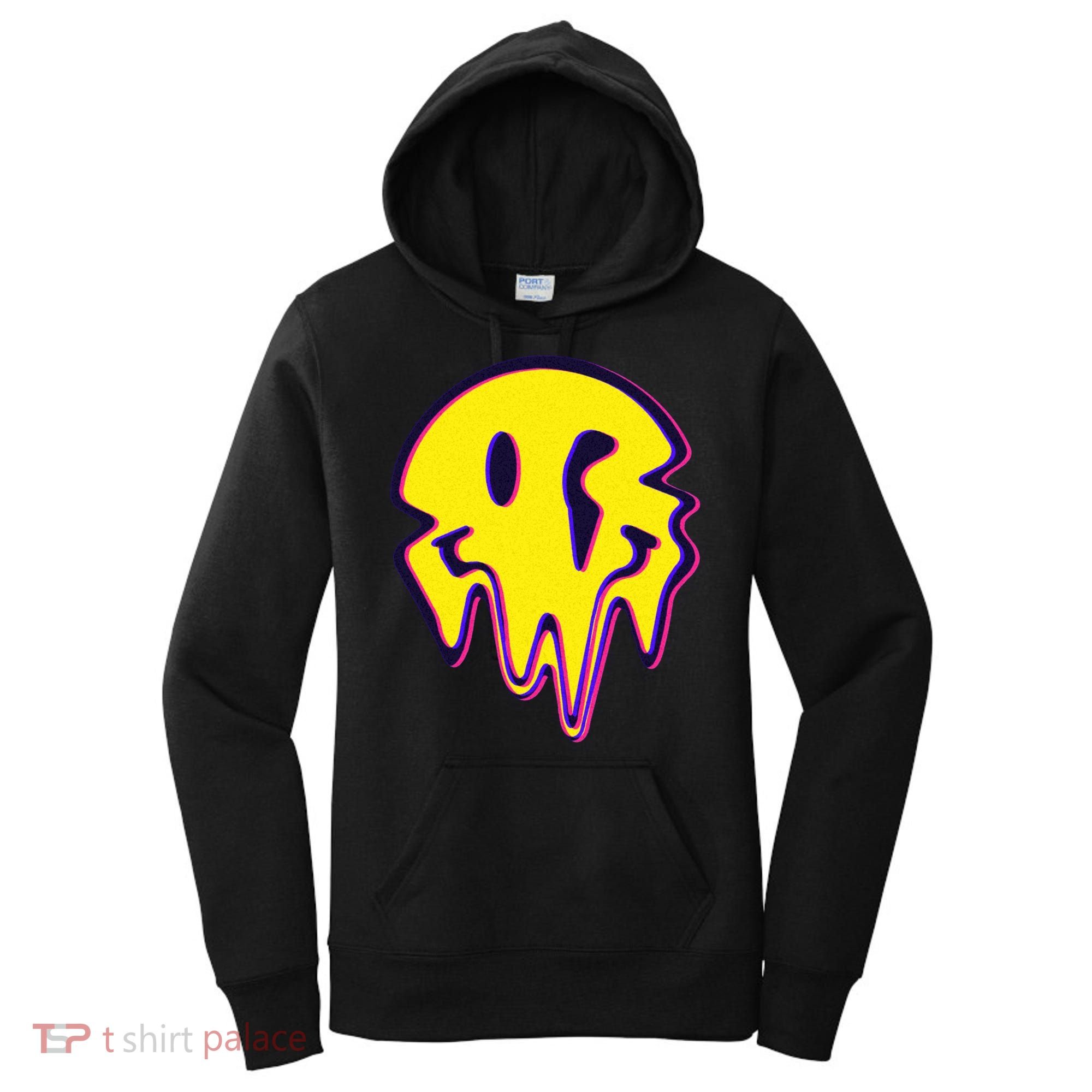 Melting Happy Face Smiley Trippy Acid Women's Hoodie