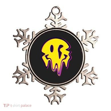 Melting Happy Face Smiley Trippy Acid Ornament