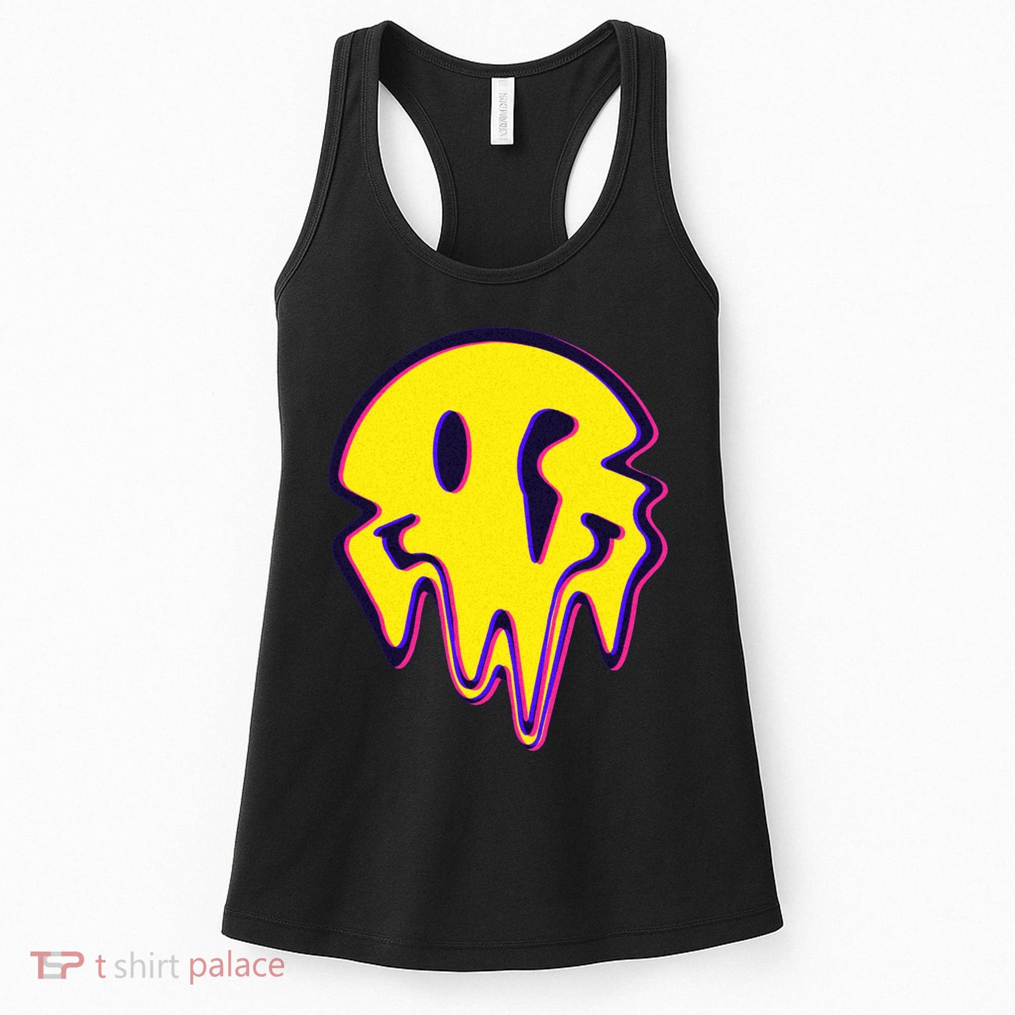 Melting Happy Face Smiley Trippy Acid Women's Tank Top