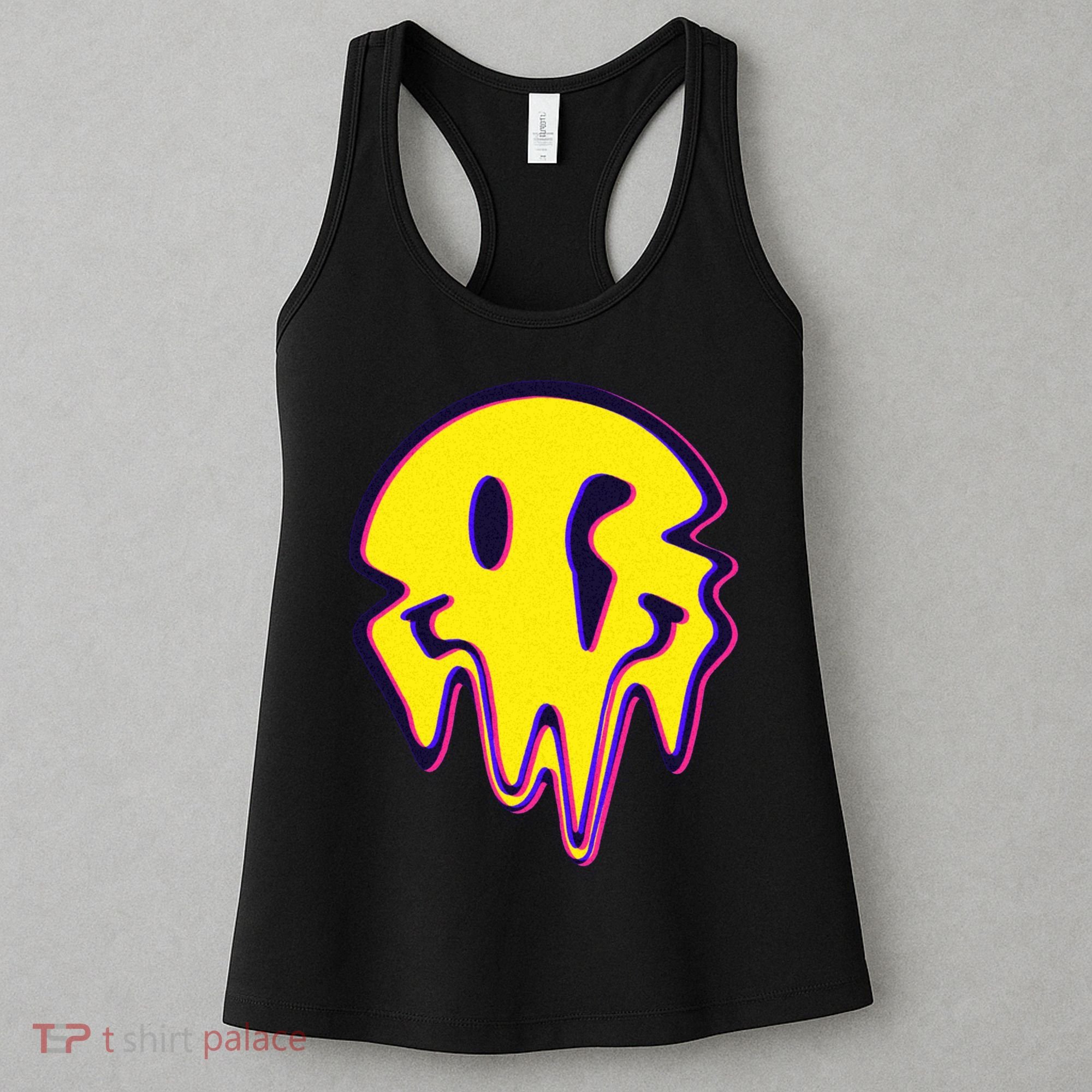 Melting Happy Face Smiley Trippy Acid Women's Tank Top