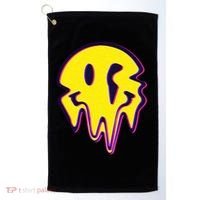 Melting Happy Face Smiley Trippy Acid Golf Towel thumb 0