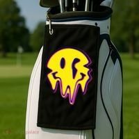 Melting Happy Face Smiley Trippy Acid Golf Towel thumb 2