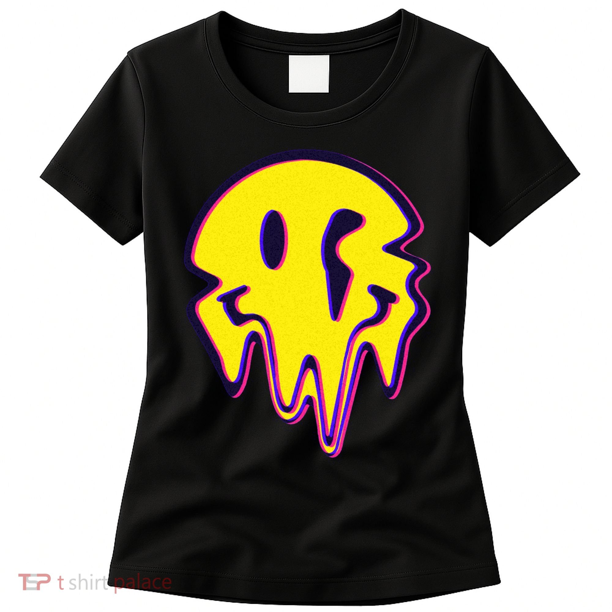 Melting Happy Face Smiley Trippy Acid Women's T-Shirt