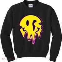 Melting Happy Face Smiley Trippy Acid Kids Sweatshirt thumb 0