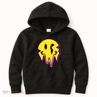 Melting Happy Face Smiley Trippy Acid Kids Hoodie thumb 0