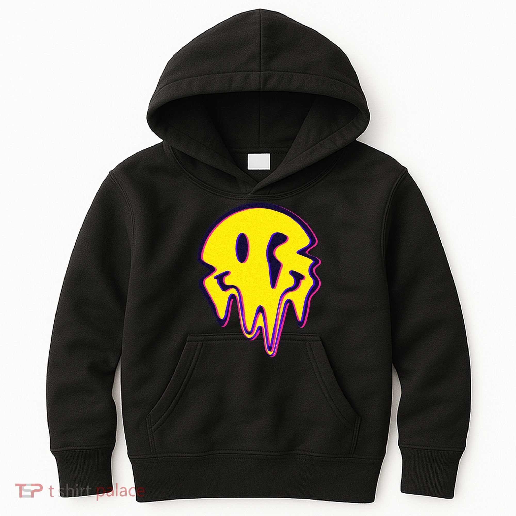 Melting Happy Face Smiley Trippy Acid Kids Hoodie