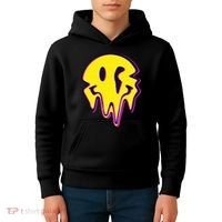 Melting Happy Face Smiley Trippy Acid Kids Hoodie thumb 4