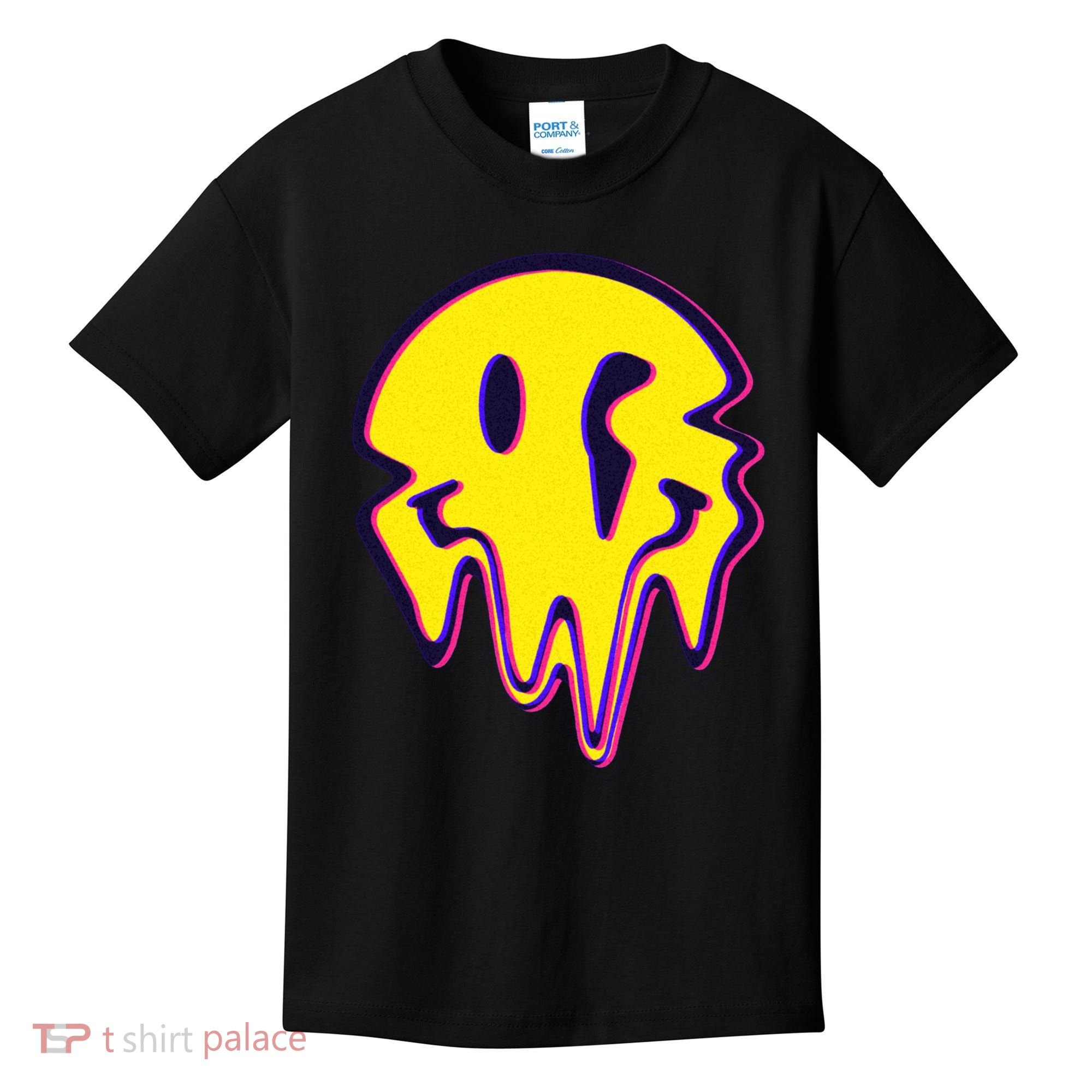 Melting Happy Face Smiley Trippy Acid Kids T-Shirt