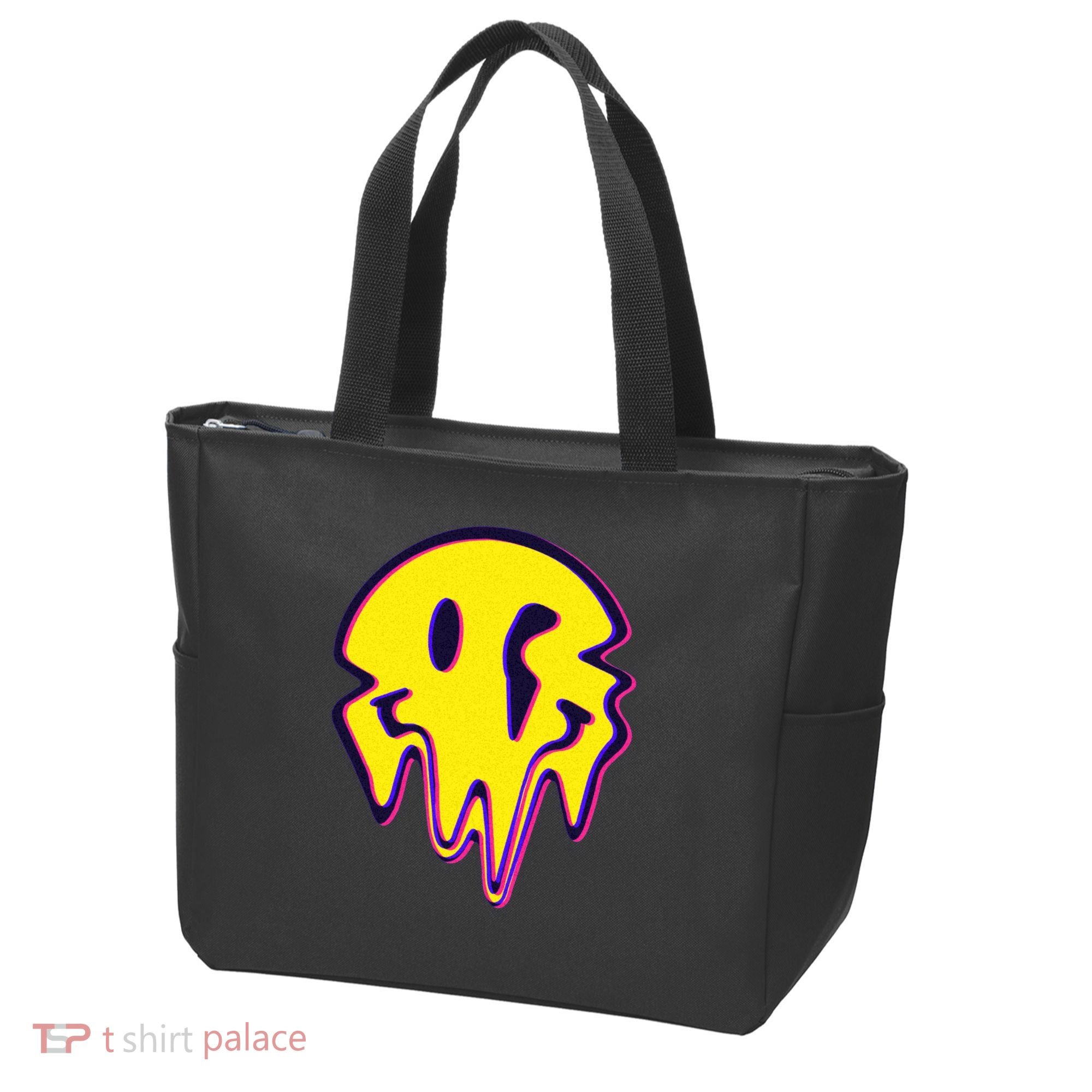 Melting Happy Face Smiley Trippy Acid Tote Bag