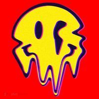 Melting Happy Face Smiley Trippy Acid Santa Hat thumb 1