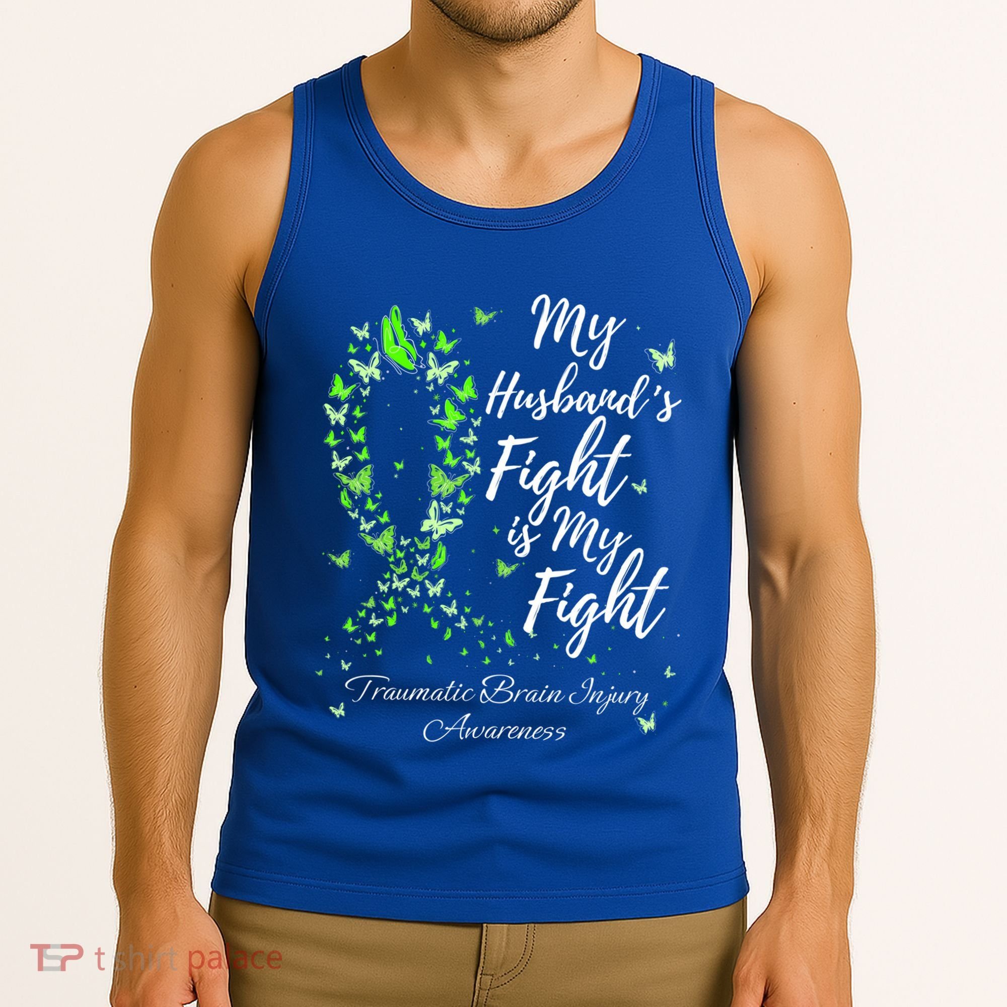 My Husband’s Fight My Fight Traumatic Brain Injury Awareness Gift Tank Top
