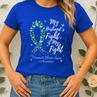 My Husband’s Fight My Fight Traumatic Brain Injury Awareness Gift Women's T-Shirt thumb 2