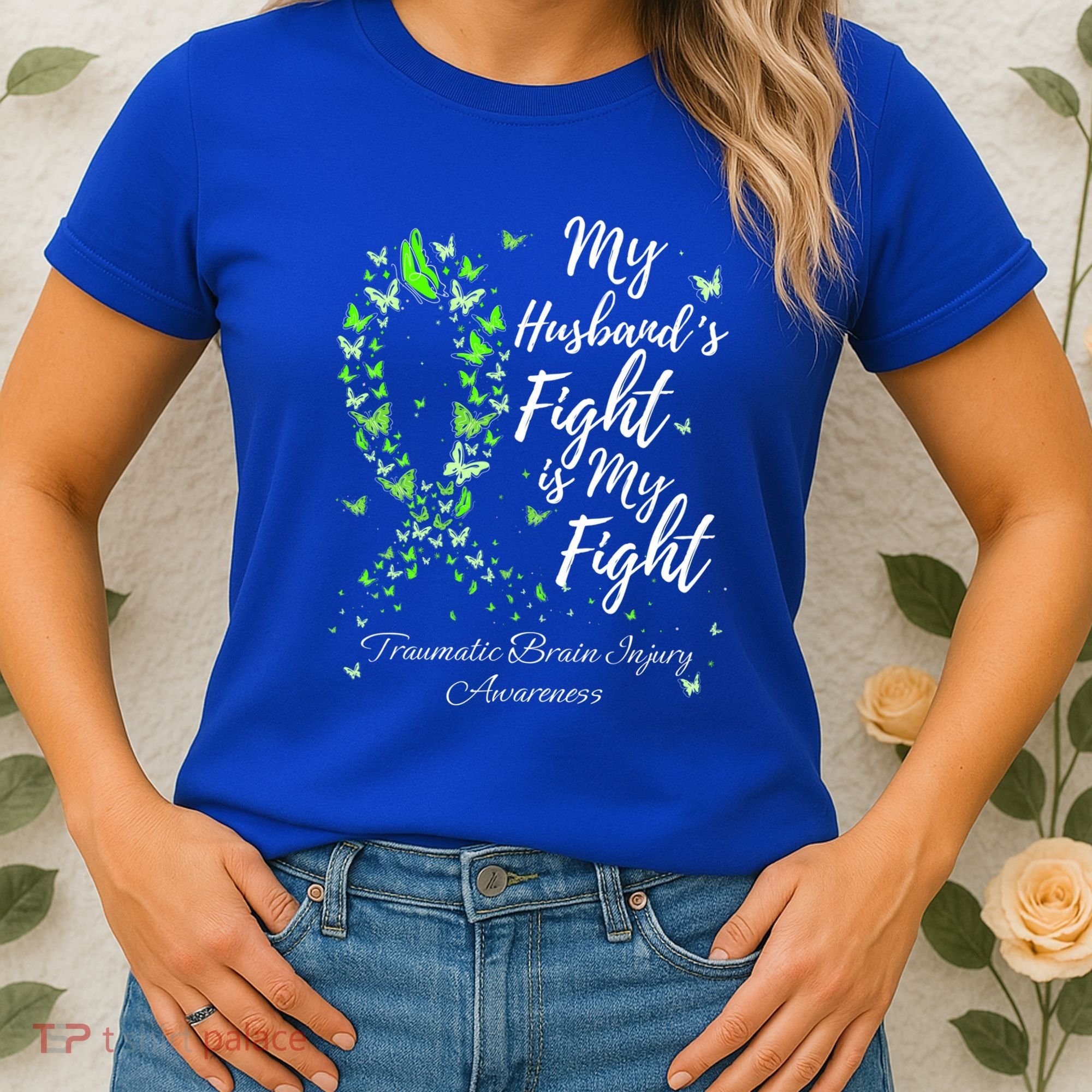 My Husband’s Fight My Fight Traumatic Brain Injury Awareness Gift Women's T-Shirt
