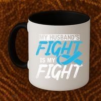 My Husbands Fight Is My Fight Prostate Cancer Awareness Gift Coffee Mug thumb 2