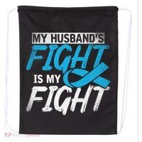 My Husbands Fight Is My Fight Prostate Cancer Awareness Gift Drawstring Bag thumb 0