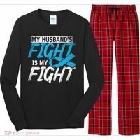 My Husbands Fight Is My Fight Prostate Cancer Awareness Gift Long Sleeve Pajama Set thumb 0