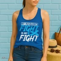My Husbands Fight Is My Fight Prostate Cancer Awareness Gift Women's Tank Top thumb 2