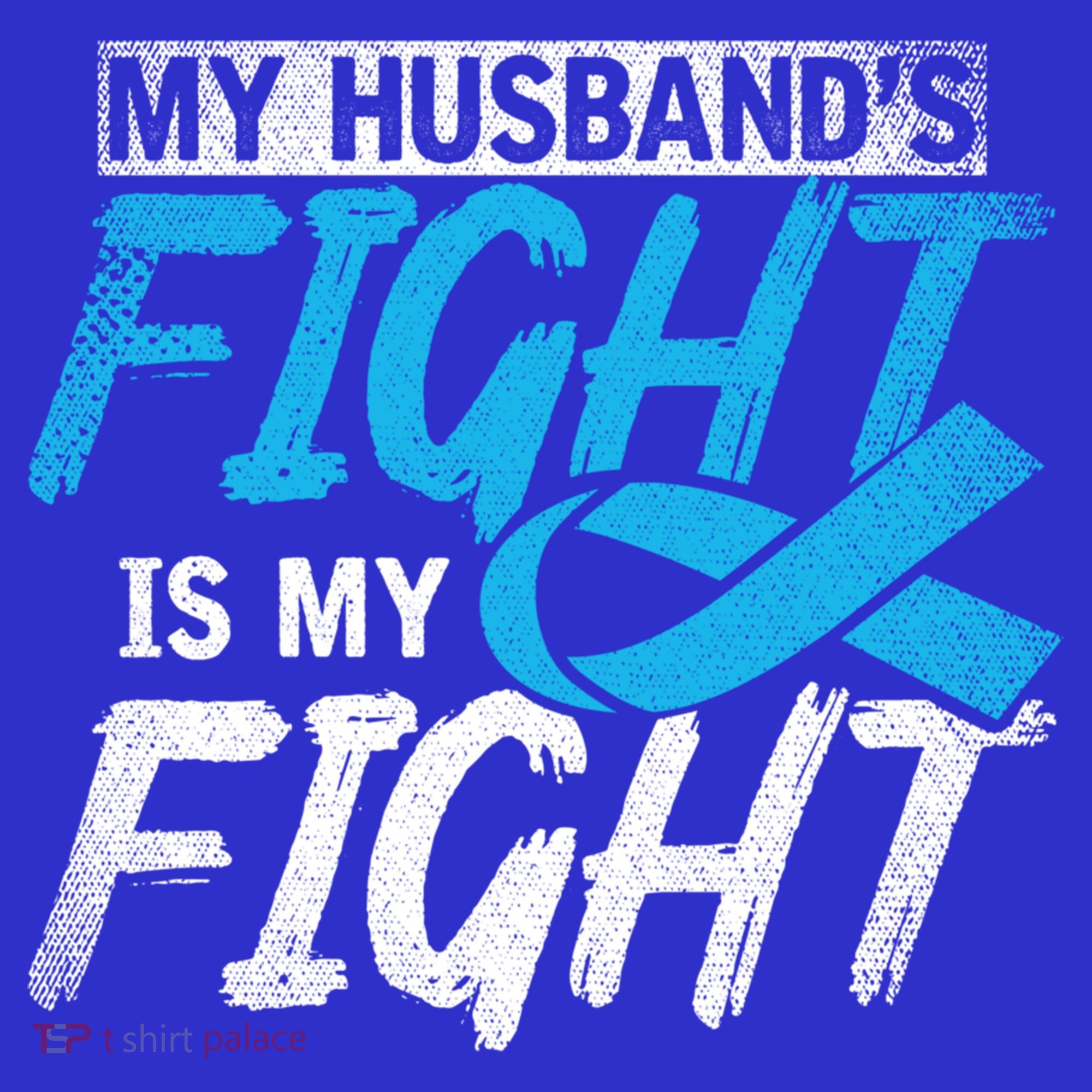 My Husbands Fight Is My Fight Prostate Cancer Awareness Gift Pom Pom 12in Knit Beanie
