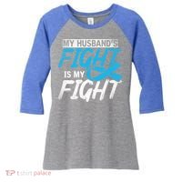 My Husbands Fight Is My Fight Prostate Cancer Awareness Gift Women's Tri-Blend 3/4-Sleeve Raglan Shirt thumb 0