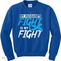 My Husbands Fight Is My Fight Prostate Cancer Awareness Gift Kids Sweatshirt thumb 0